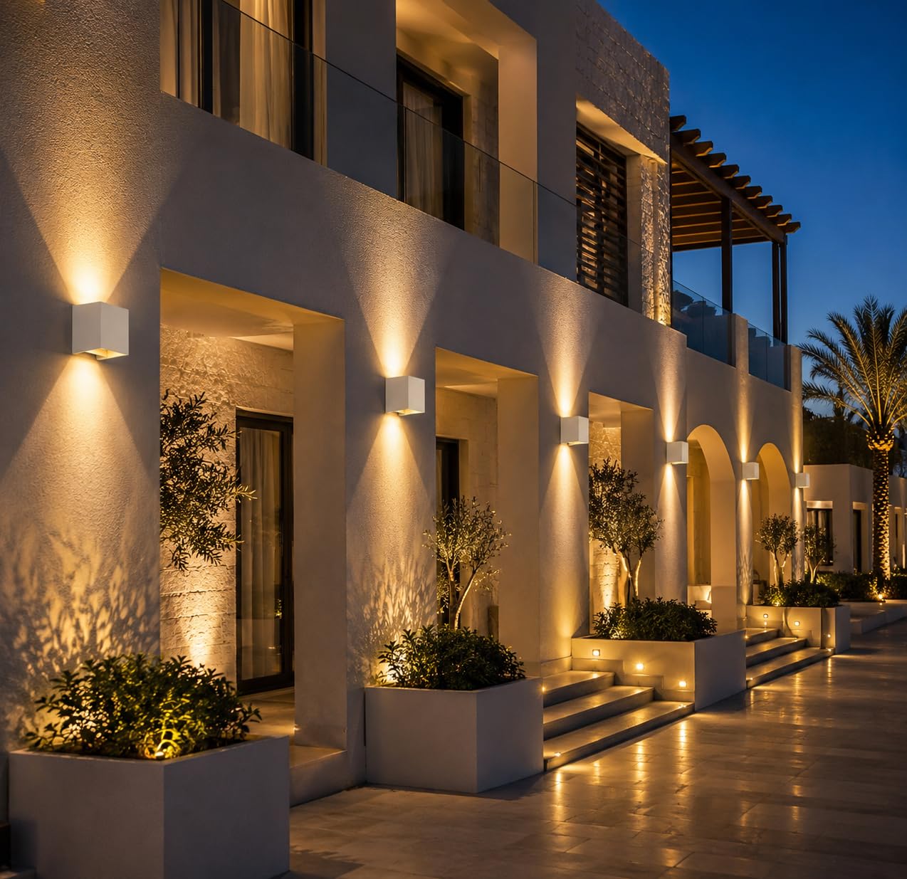 Kit 4 Applique LED da Esterno Bianca attacco G9 IP65 Cubo Alluminio Fascio Regolabile Up Down Lampada Parete Moderna 10x10x10 cm Lampadina non inclusa Max 12W (4)