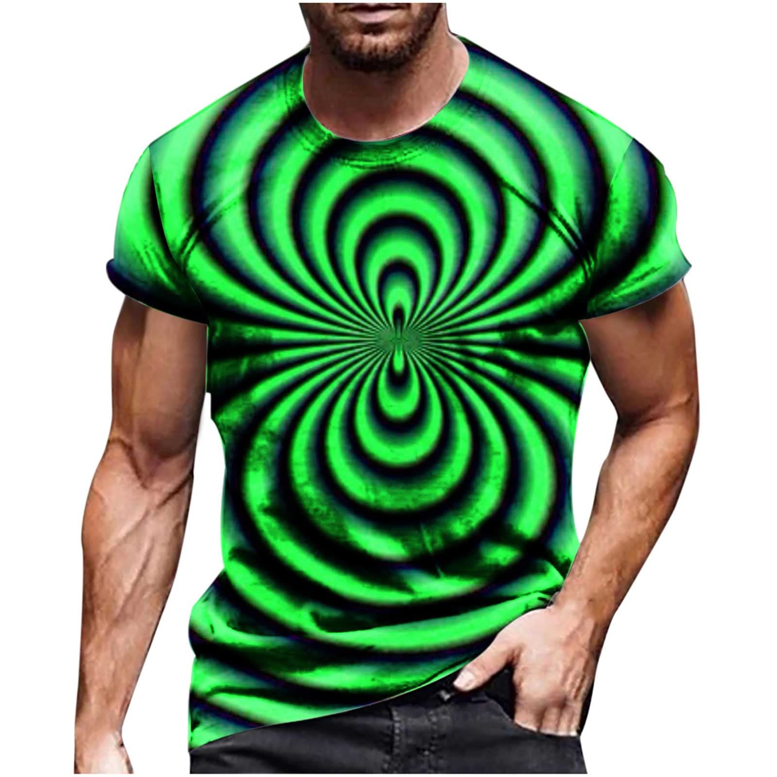 Workout Tank Tops for Men 3D Digital Printing Pullover T Shirt Y2K Short Sleeves Fitness Sports Blouse Tees Round Neck