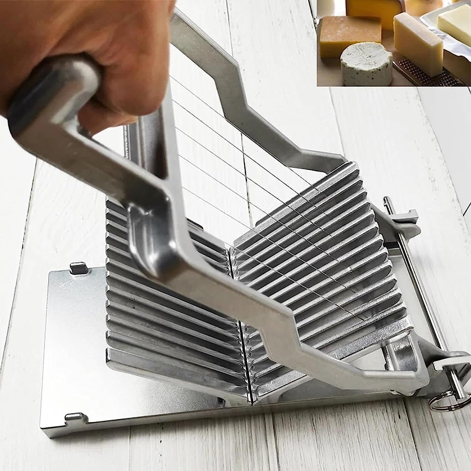 Affettatrice for Formaggio Commerciale con Lame da 1 cm e 2 cm, in Acciaio Inossidabile, for Formaggio, Burro, Toast e Carne
