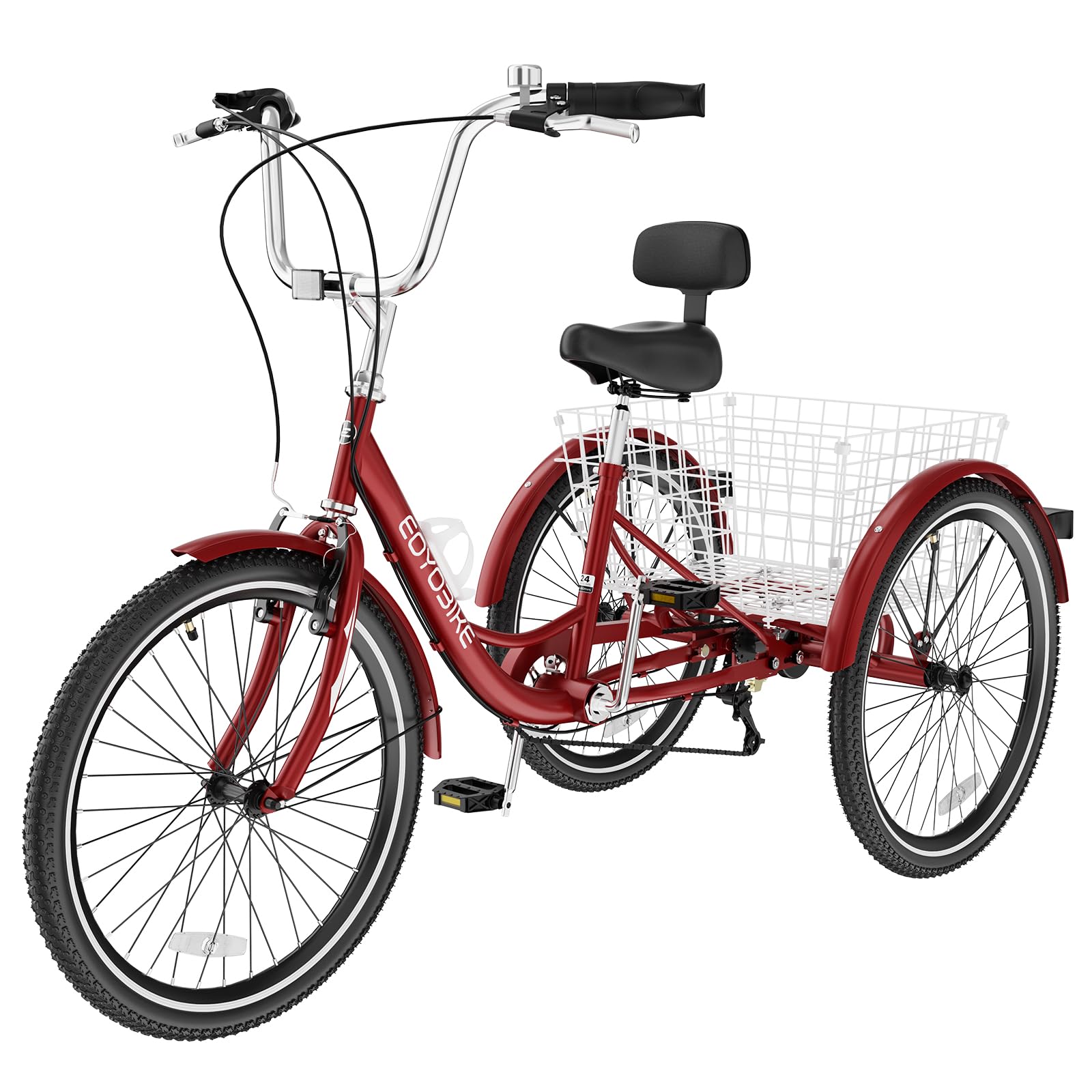 LILYPELLE Adult Tricycle 7 Speed, 3 Wheel Bike Adult, 20/24/26 inch Wheels Cruiser Bikes with Cargo Basket for Seniors, Women, Men