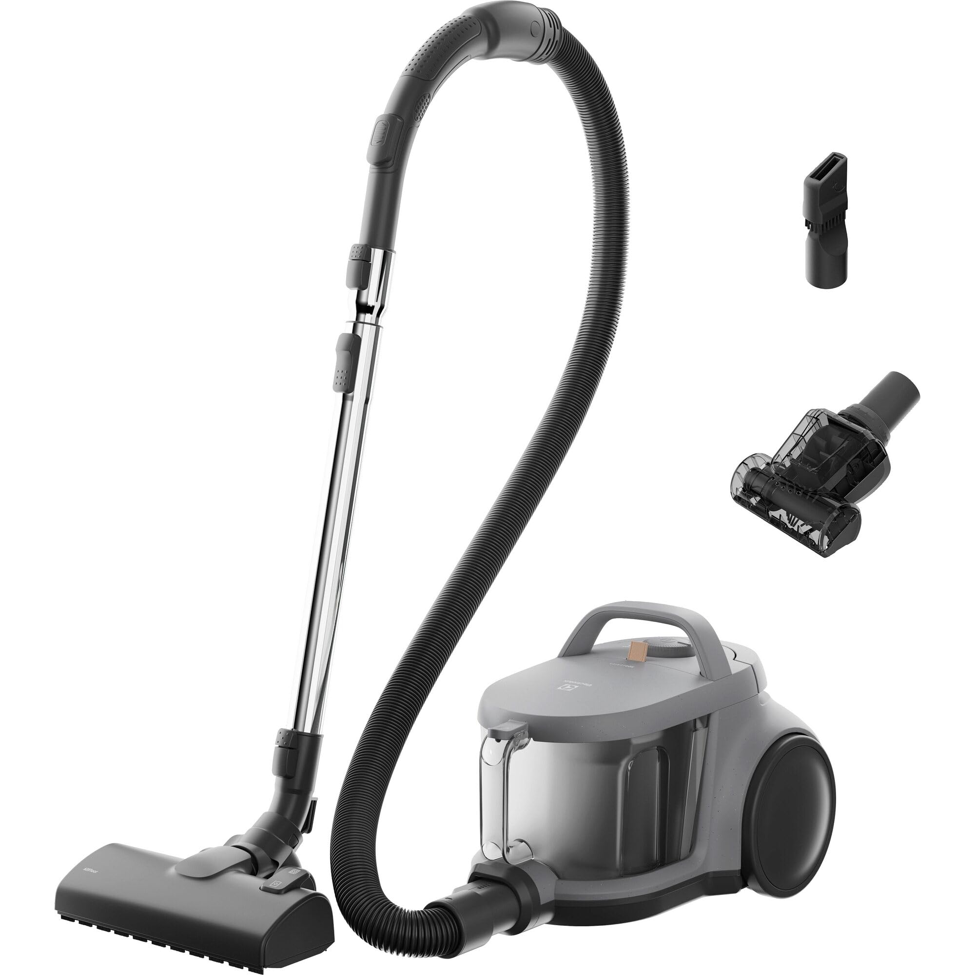 Electrolux Animal 500 Aspirapolvere a Traino Senza Sacco, EL51A2UG, Spazzola Turbo per Peli di Animali, Tecnologia ciclonica, Capacitá 2 Litri, Filtro HEPA, 78 dB(A), Grigio