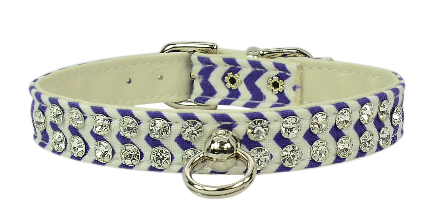 Collares Evans de alta calidad con joyas Deep Purple en talla 14 para perros