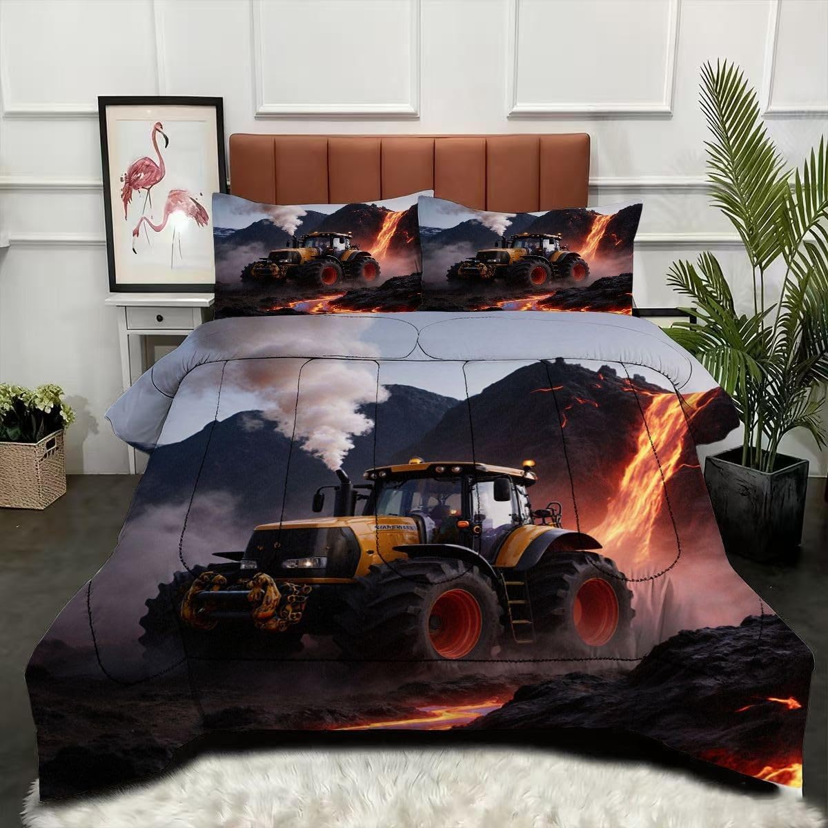 Nórdico Ligero | Rodillo Compactador Niño 3D, Edredón Alternativo al Plumón, Reversible y Confortable, con 2 Fundas de Almohada, para Dormitorio Juvenil, 135x200 cm_A18344