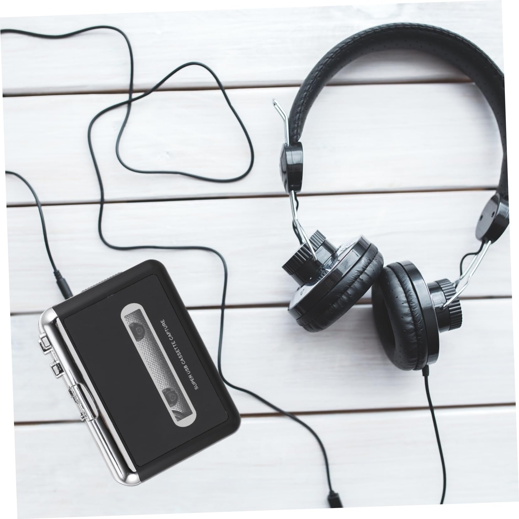 Homoyoyo Cassette to Converter Portable Tape Player Detachable Speaker Lightweight Digital Audio Converter for Music Playback and Transfer Compatible Headphones and Speakers