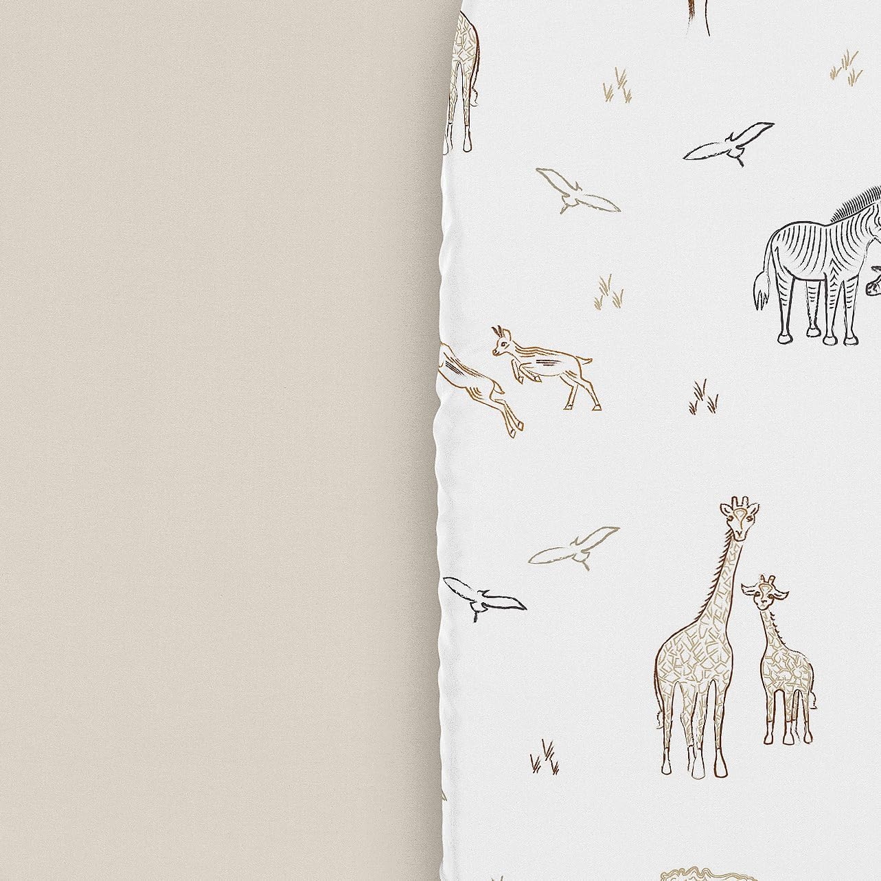 Sweet Jojo Designs Jungle Safari Animals Boy Girl Unisex/Gender Neutral Baby Bassinet Sheets Fitted Sheet Set Infant Newborn Nursery Oval Rectangle Hourglass Mattress 2p Tan Animal Adventure Elephant