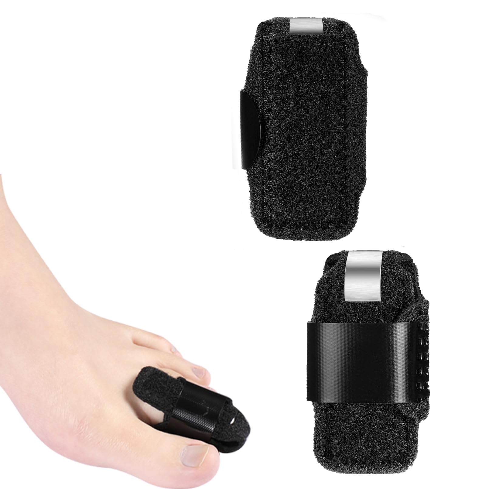 Toe Splints for Straightening Toes Straightener Adjustable Toe Corrector Brace for Men Women Toe Injuries Fractures Sprains 2Pcs