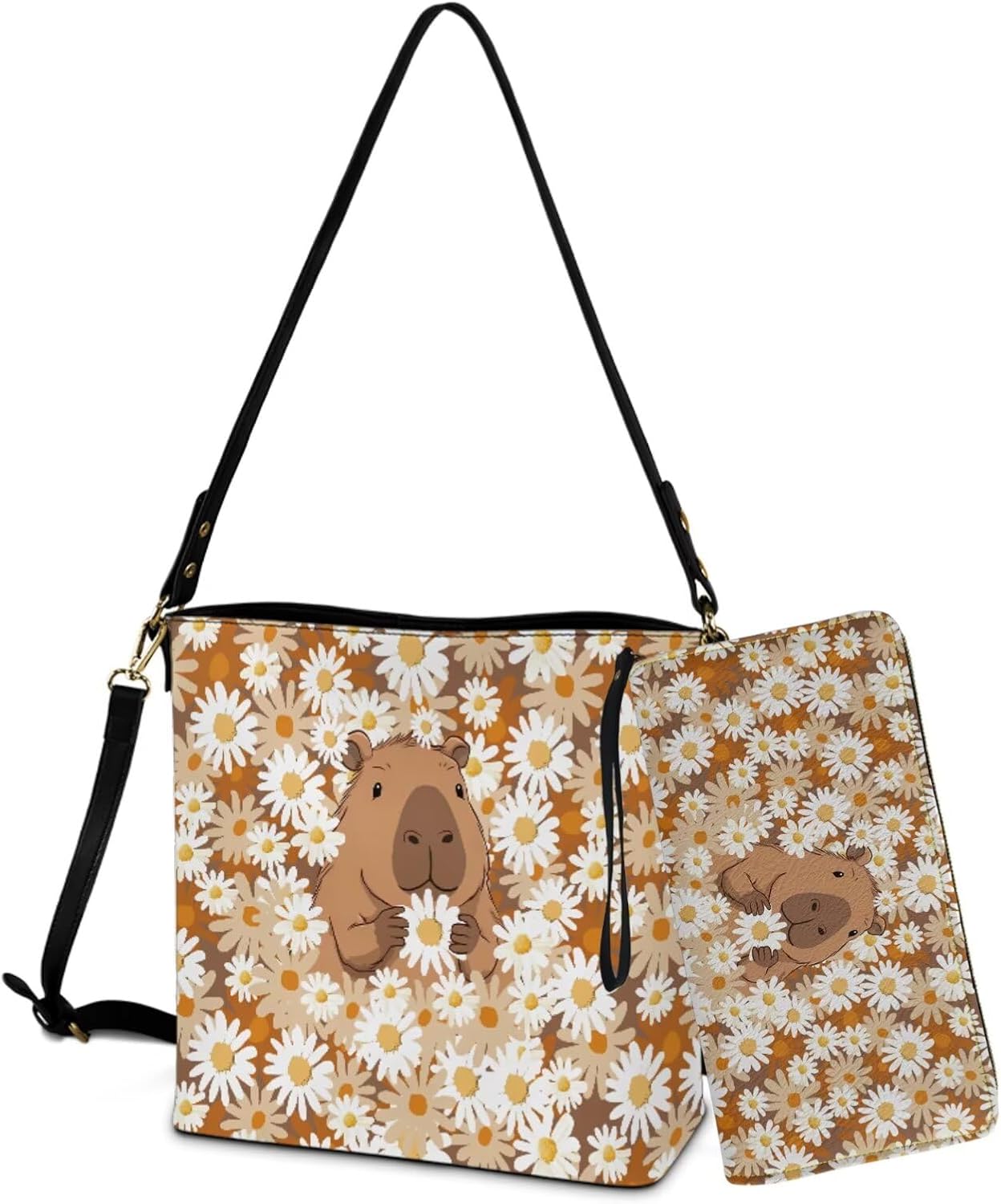 Bucket Crossbody Bag Set for Women Leather Bucket Crossbody Bag Hobo Bags Handbag with Matching Wristlet Wallet