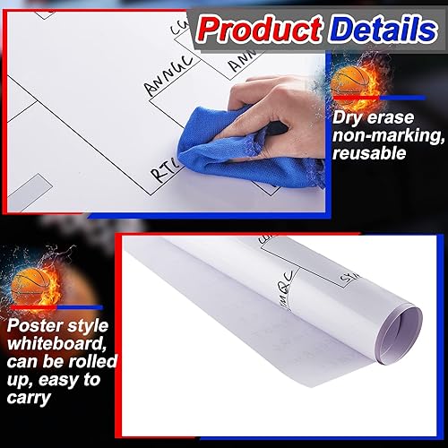 Miniatura 4 de Pasimy El juego de pósteres de soporte para torneo incluye póster reutilizable de borrado en seco de 24 x 36 pulgadas con rotulador, borrador de