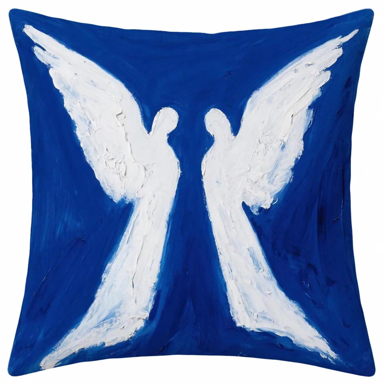 Housse coussin 65x65 bleu velours taie oreiller carrée salon maison extérieur jardin