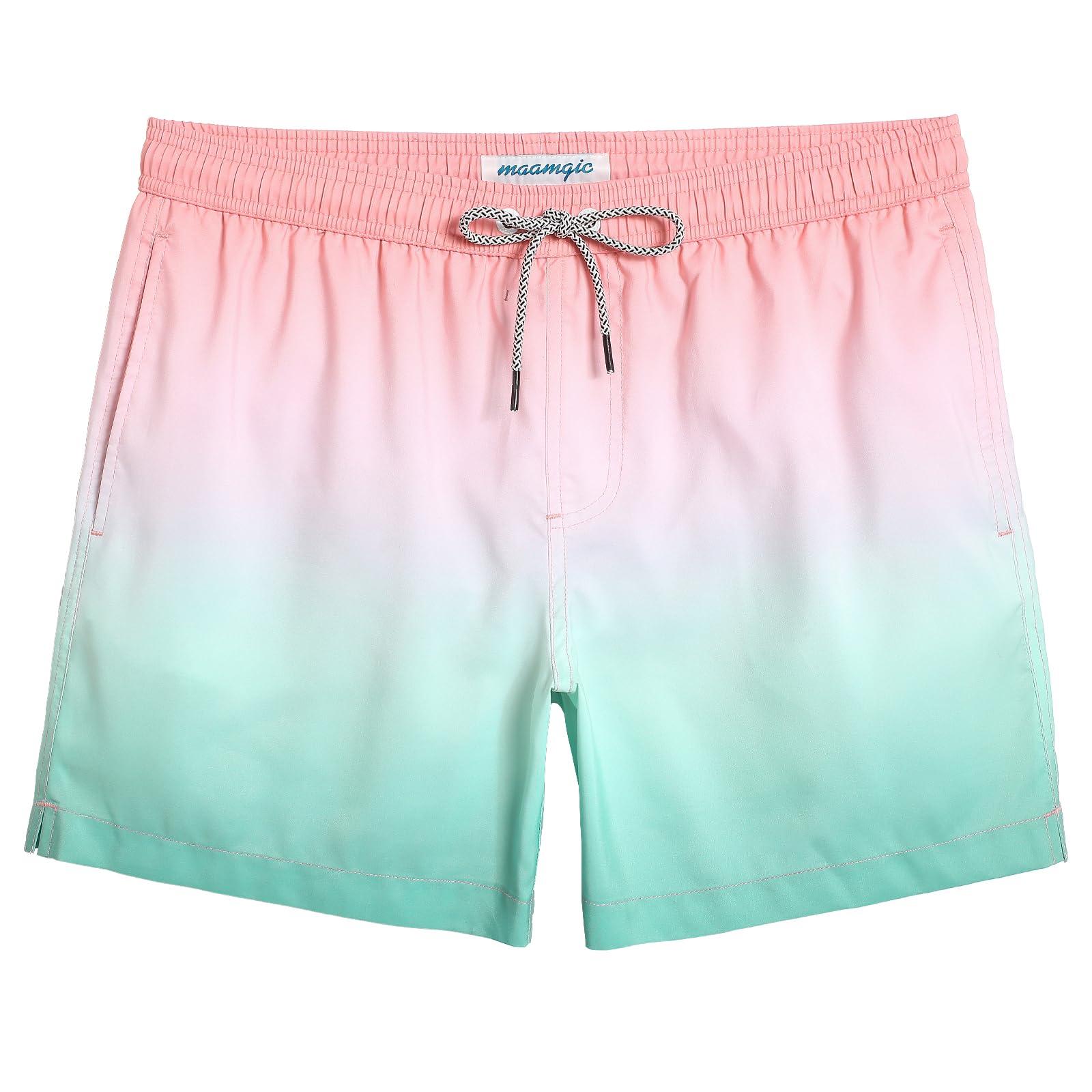 maamgic Mens Swim Trunks 5 Inch with Mesh Liner Breathable for Beach