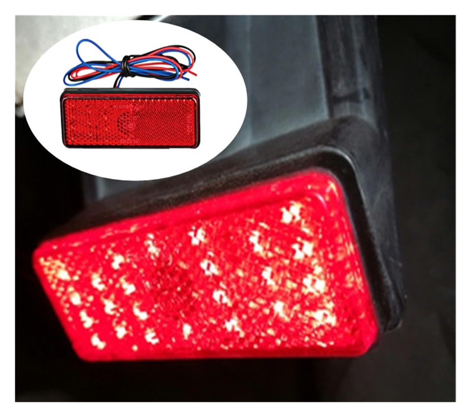 Fanale posteriore per moto Fanale posteriore a LED universale da 12 V con catarifrangente bianco, rosso e giallo, luce freno integrata per moto, fanale posteriore a LED per moto.
