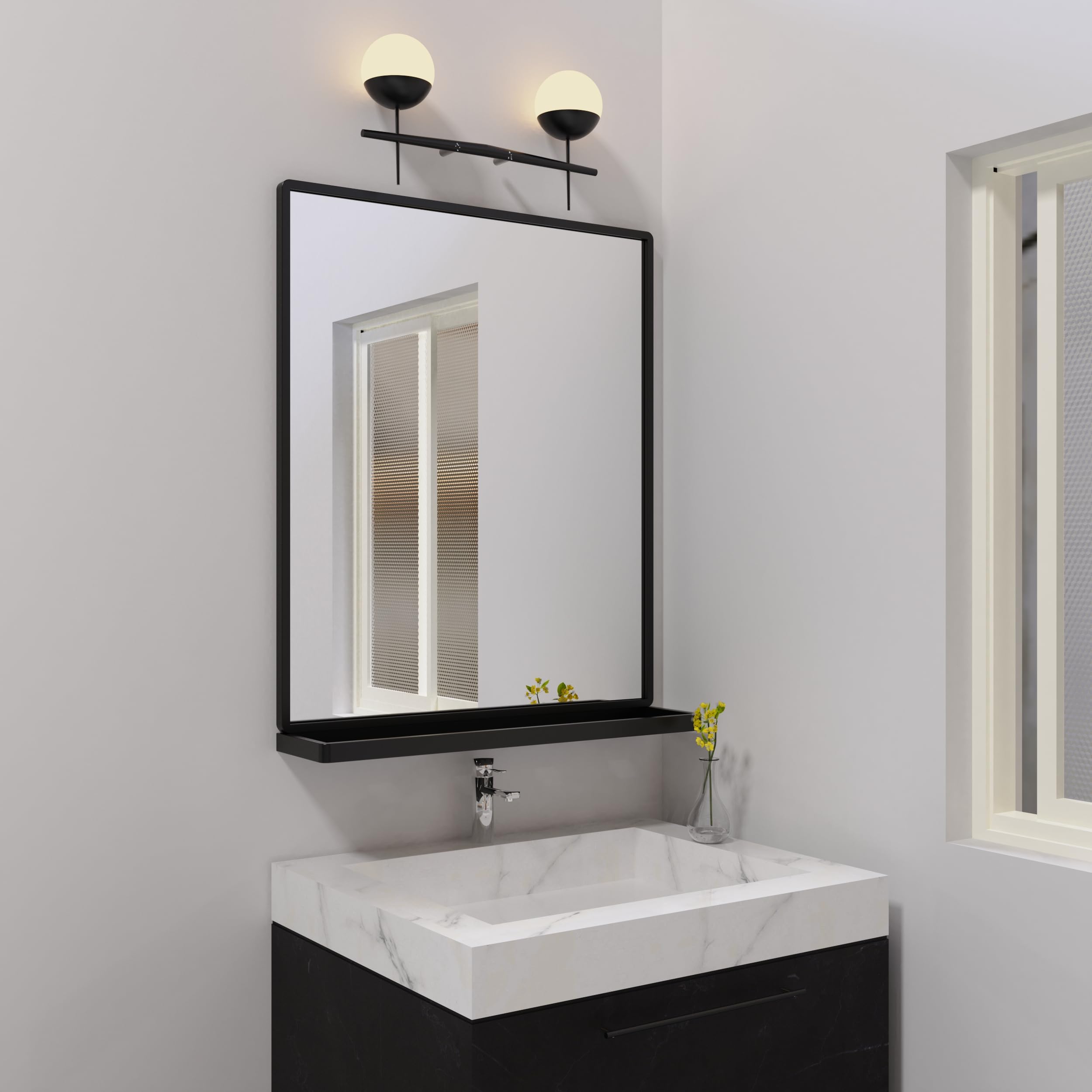 Amazon.com: ANYHI Bathroom Mirrors for Wall, Metal Wall Mirror