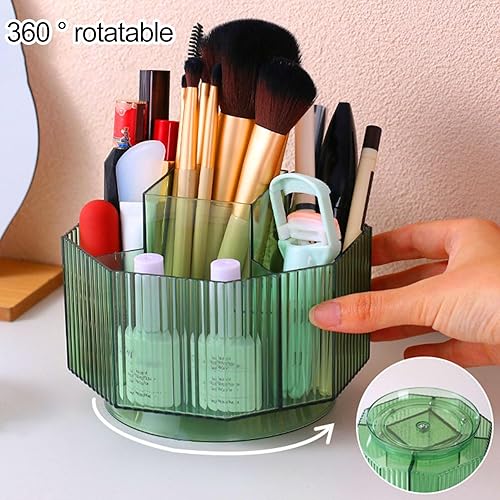 Miniatura 2 de YESBAY Organizador de brochas de maquillaje, caja de almacenamiento de cosméticos, rotación de 360 grados, soporte para brochas de maquillaje,