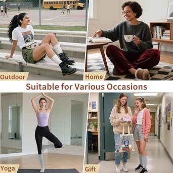 4 Pairs Slouchy Socks for Women, Soft Knee High Boot Socks