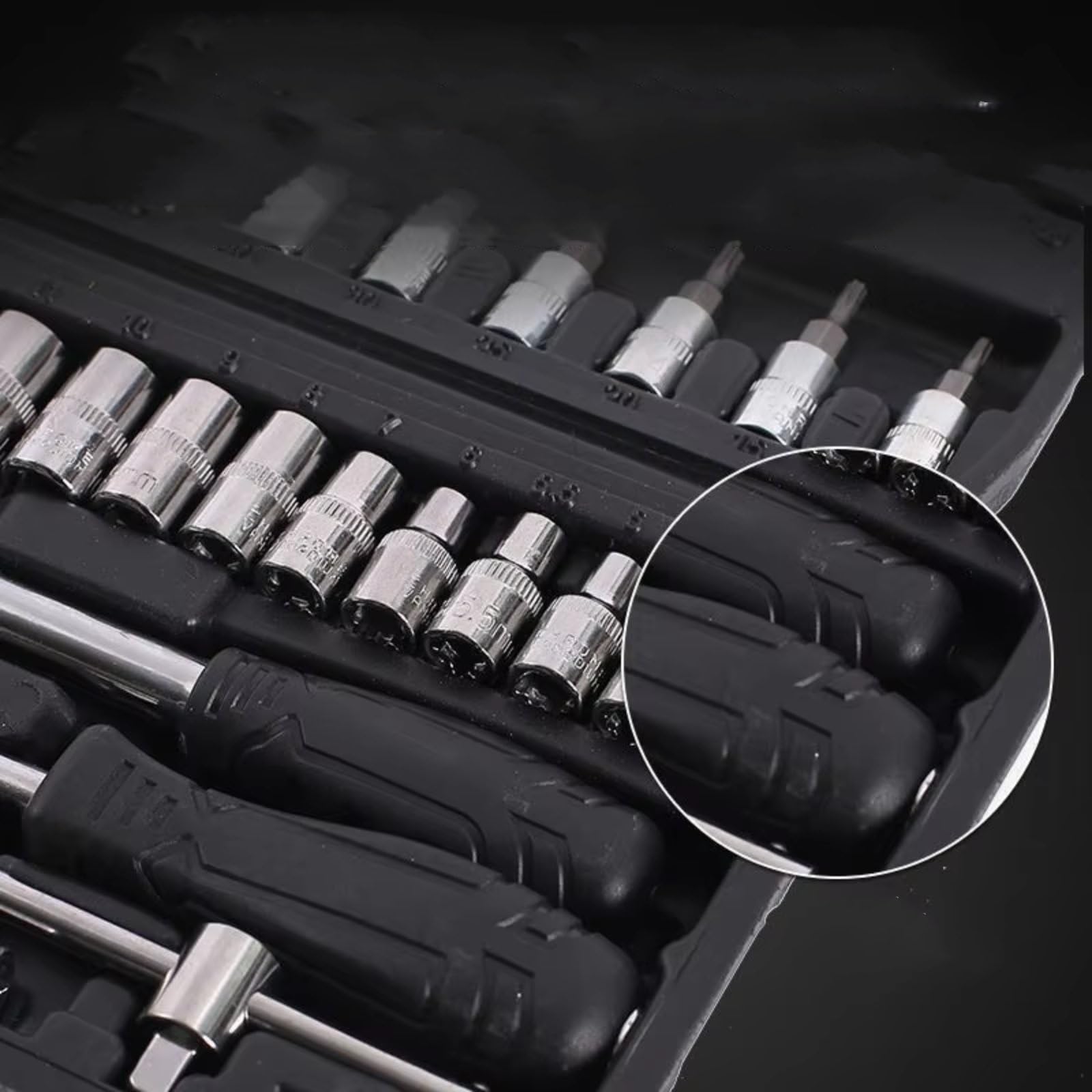 Maletín herramientas multiusos Kit Herramientas Reparación Automóviles 46 Unids/set Juego Enchufes Llave Dinamométrica Trinquete Para Combo Kit Para El Hogar Herramientas De Mano
