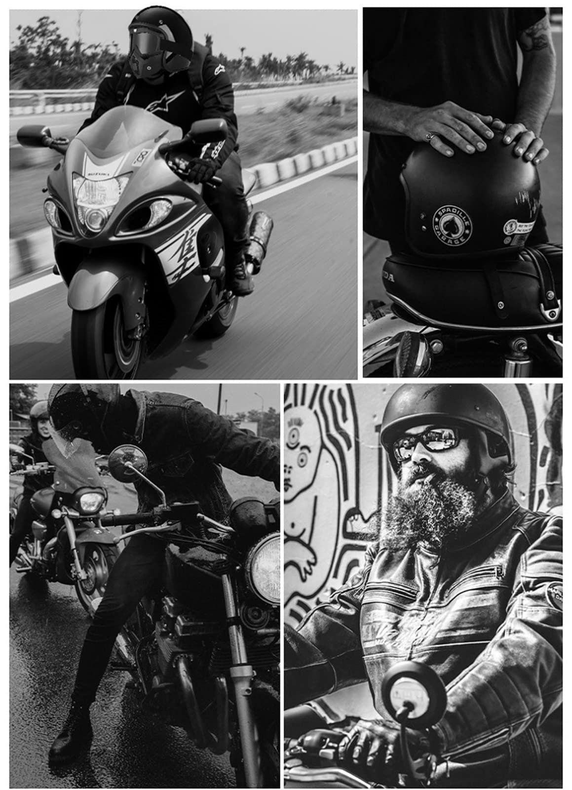 Open Face Motorcycle Bluetooth Helmet 3/4 Half Helmet Motorcycle Crash - View #12