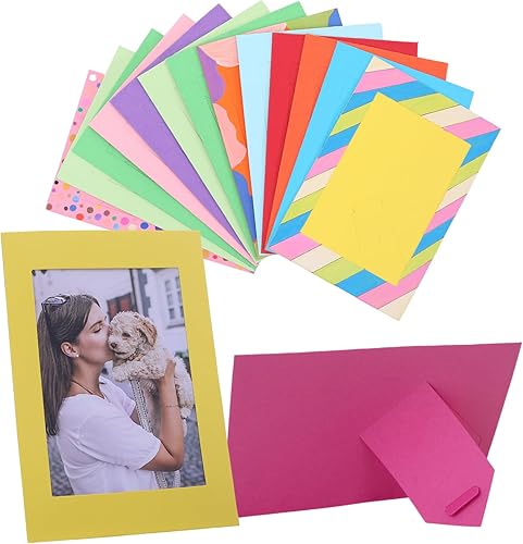 Miniatura 1 de Meonua Marcos de fotos de papel de 4 x 6, marco de fotos de cartón con caballete, marcos de papel de pie a granel para bricolaje, manualidades,