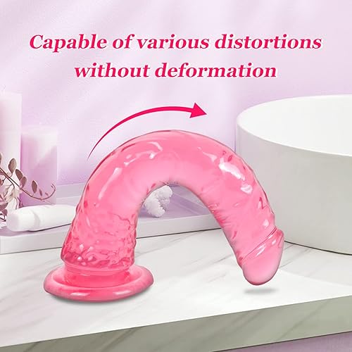 Miniatura 4 de Consoladores realistas que se sienten como la piel, ventosa de 7.3 pulgadas para manos libres, punto G vaginal flexible y juego anal, material