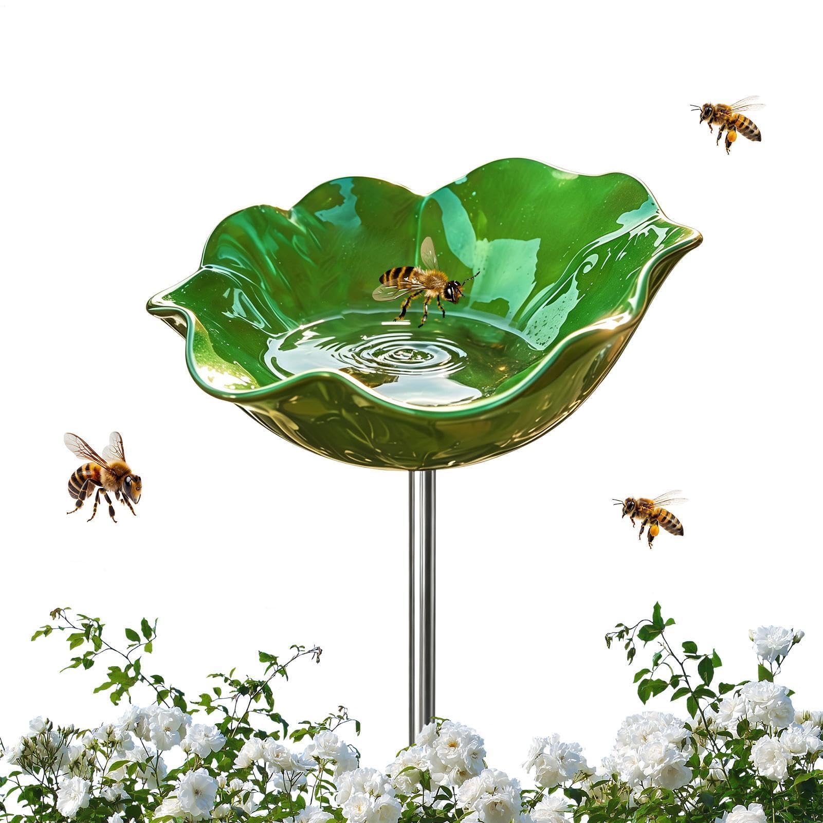 Mangeoire à abeilles sur pied et abreuvoir oiseaux extérieur anti intempéries