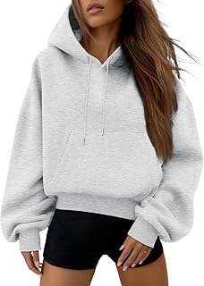 Trendy Queen Womens Cute Cropped Hoodies Y2k Long Sleeve Sweatshirts Fal...