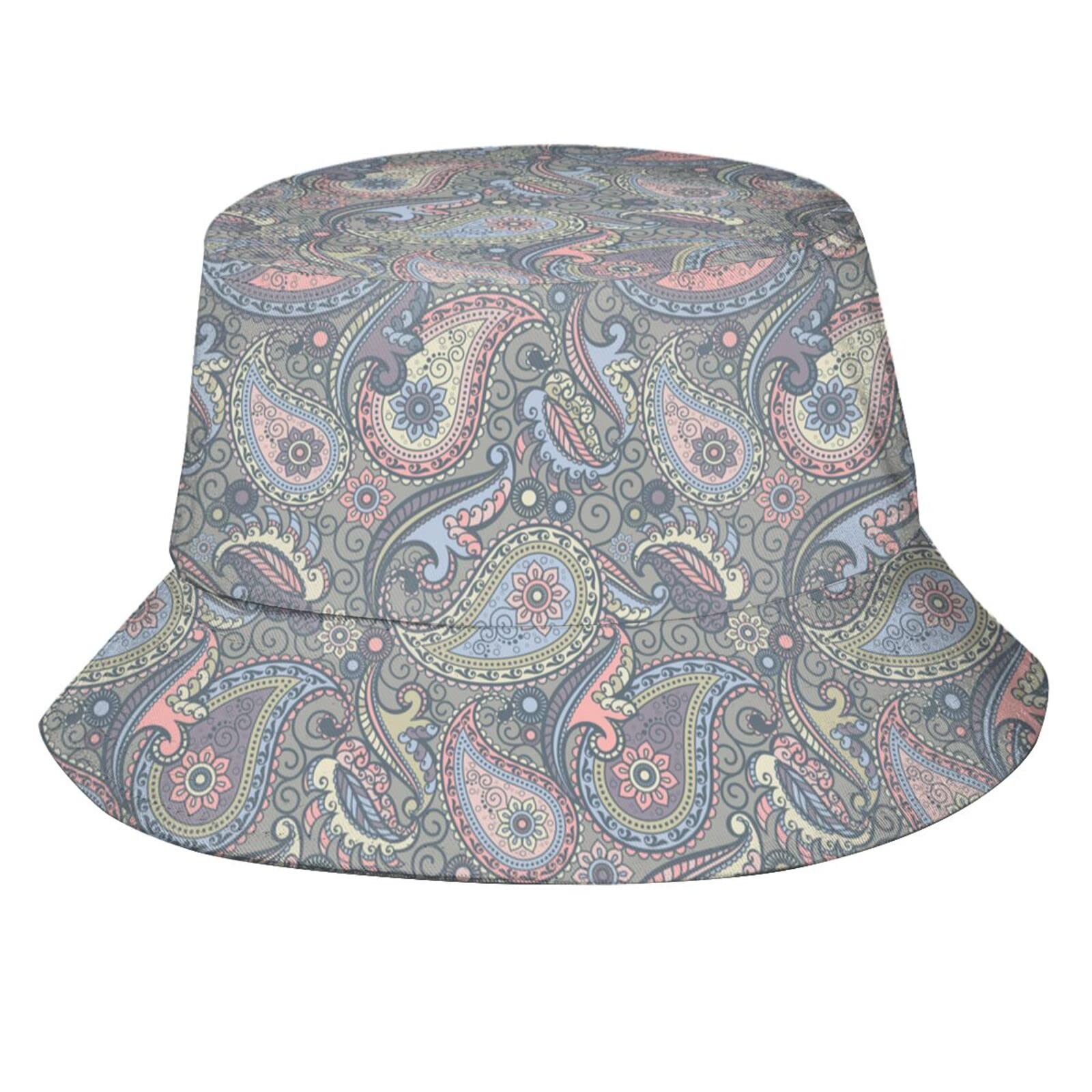 AOOEDM Unisex Paisley Bucket Hat, Summer Beach Sun Hat Fisherman Hats for Women Men Teens, Packable Outdoor Cap