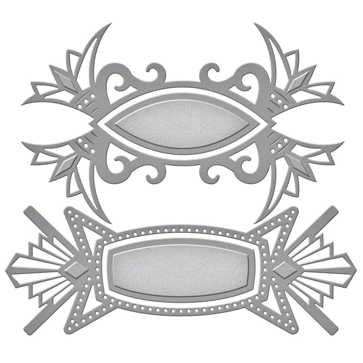 Spellbinders Shapeabilities Dies-Art Deco Tags, Grey