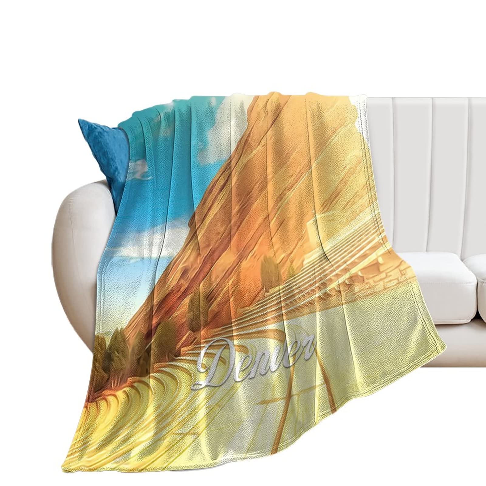 Couverture polaire en flanelle paysage urbain Denver Covers 152x203 cm