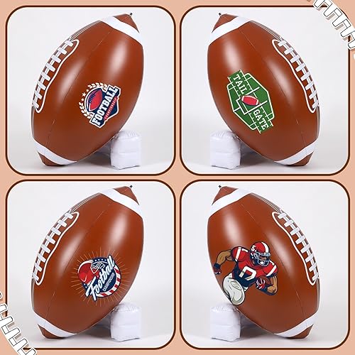 Miniatura 5 de Bencailor 2 piezas de decoración de fiesta de fútbol inflable gigante con juego de camiseta para juego, grandes balones de fútbol inflables para