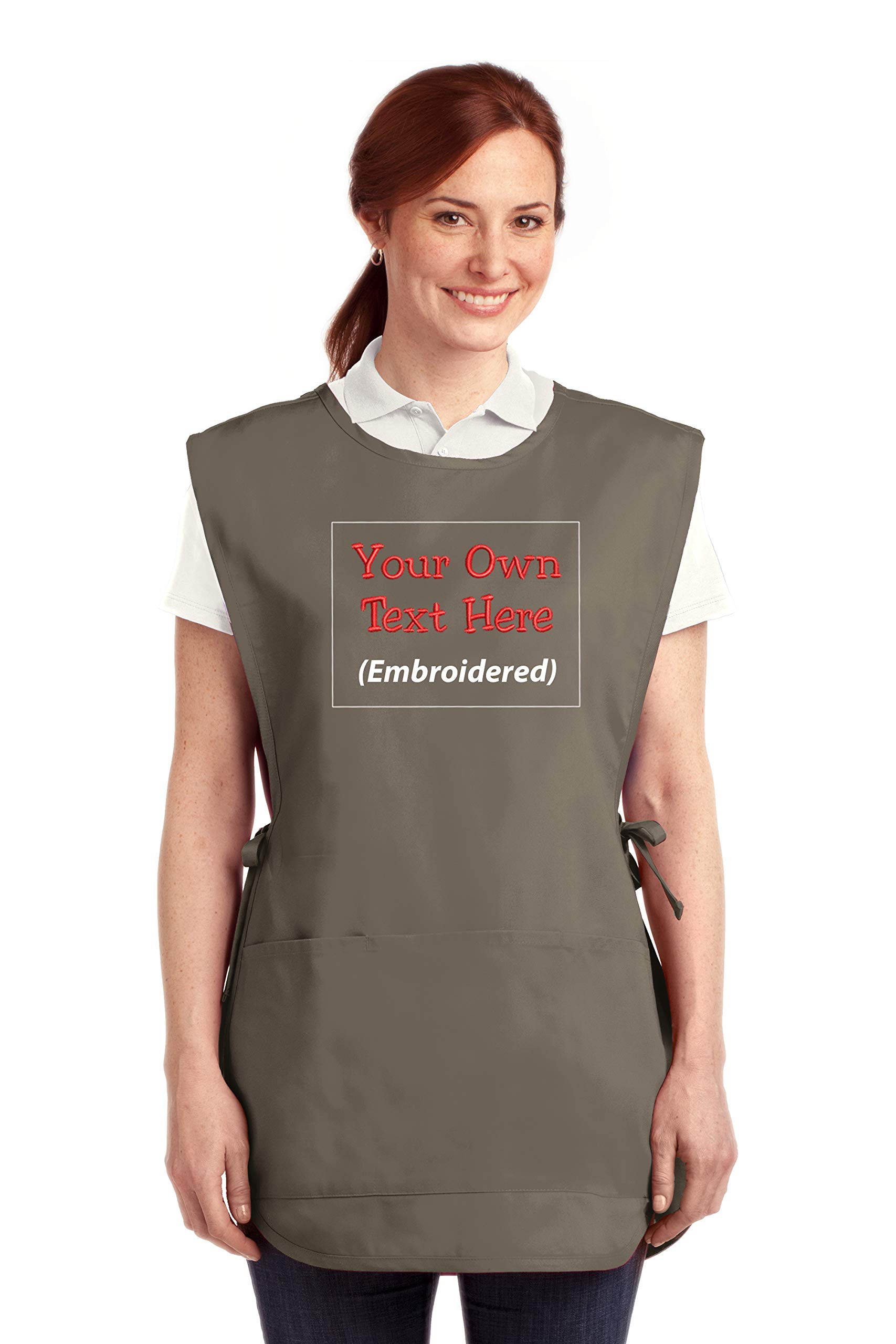Love Sketches Custom Apron Add a Name Embroidered Cobbler Apron with Stain Release, Adult Bib Aprons