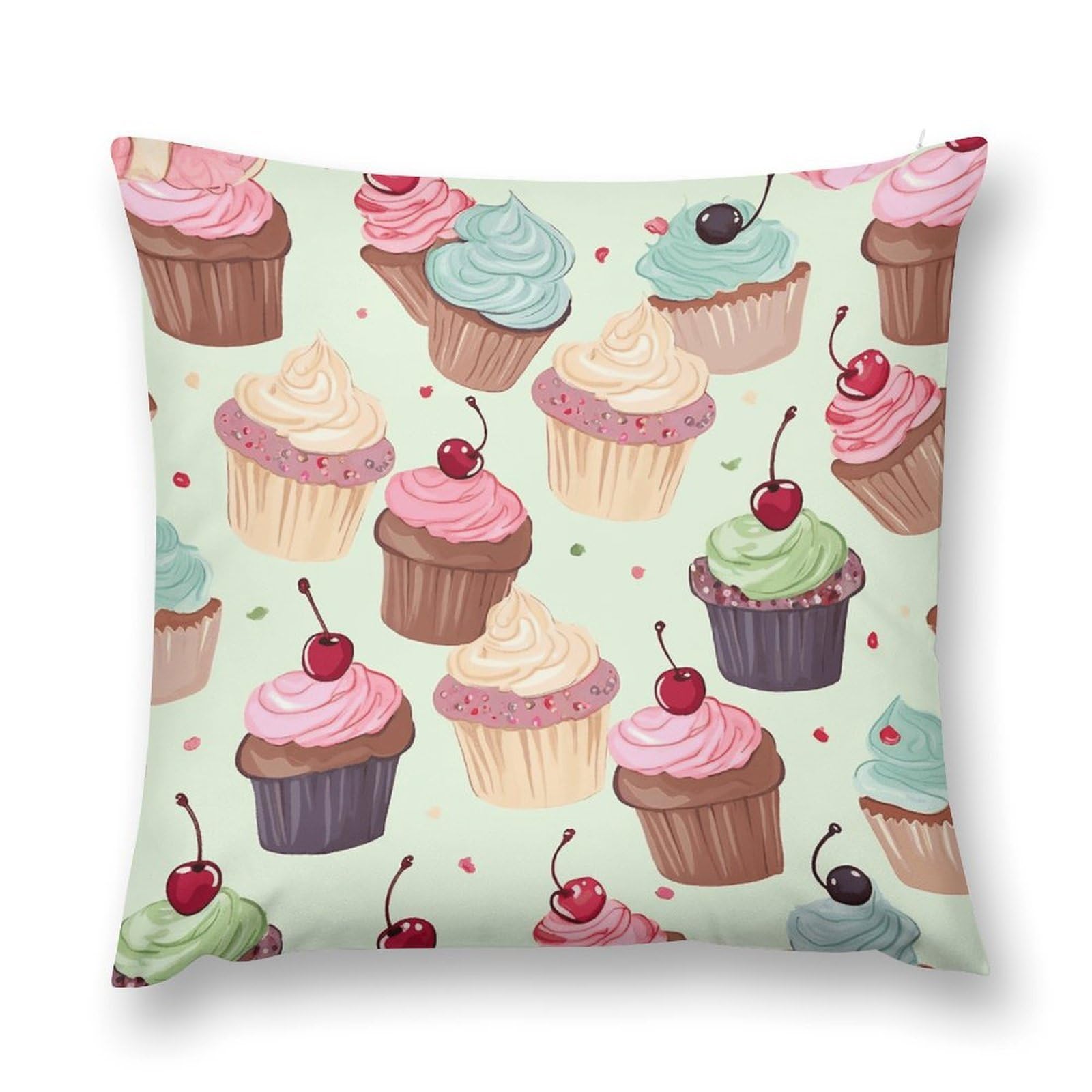 asbwuo Plush Pillow Case Cupcake Decorative Throw Pillowcase Soft Cozy Cushion Pillow Cover for Bed Couch Sofa