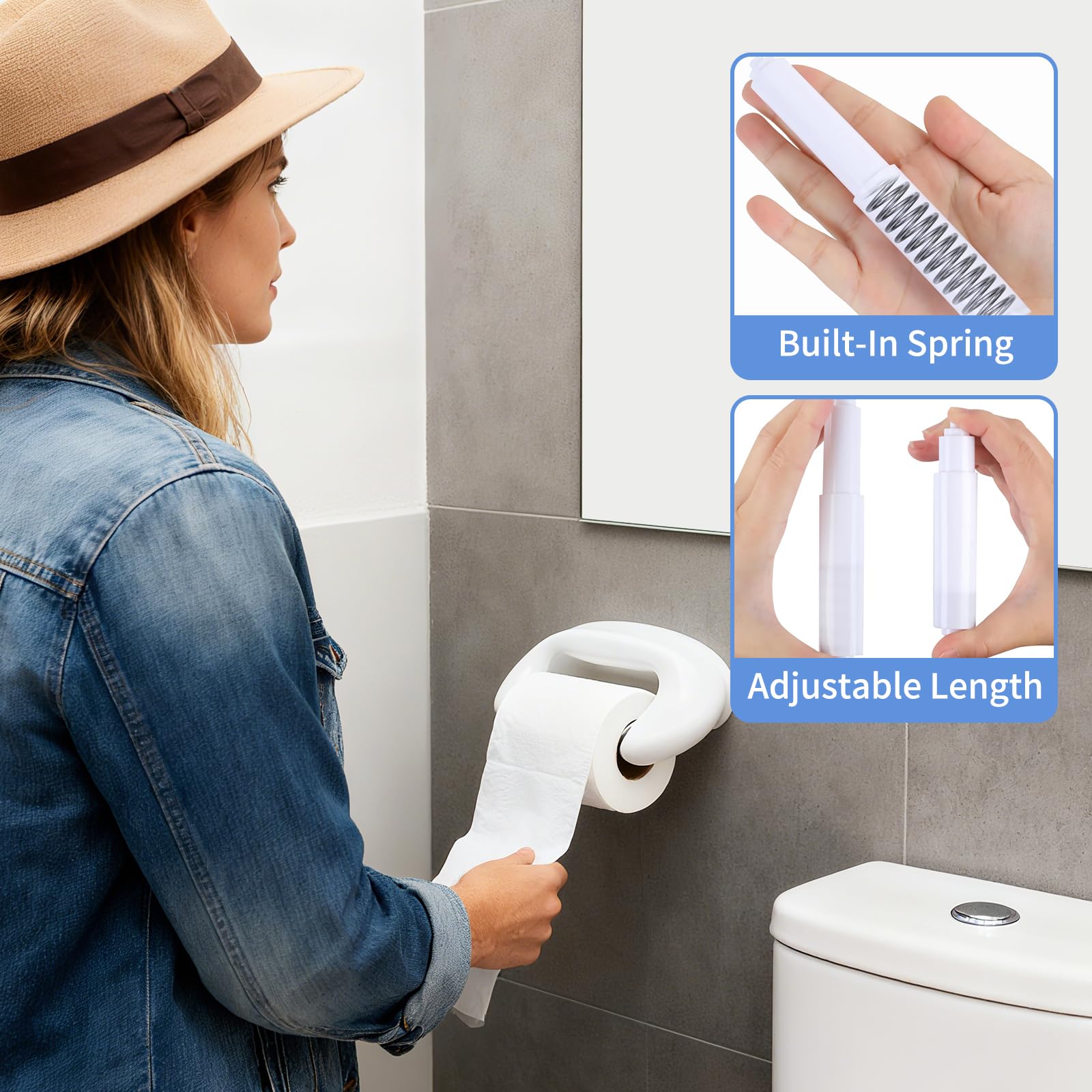 4 Pcs Spring Loaded Toilet Paper Holder,Tissue Holder for Toilet — Amazon image 6
