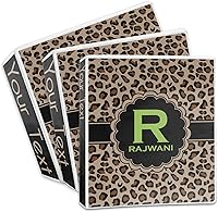 Vista 3 de Carpeta personalizada de 3 anillas con diseño de leopardo de granito - 2 pulgadas