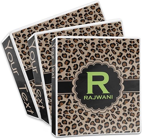 Miniatura 3 de Carpeta personalizada de 3 anillas con diseño de leopardo de granito - 2 pulgadas