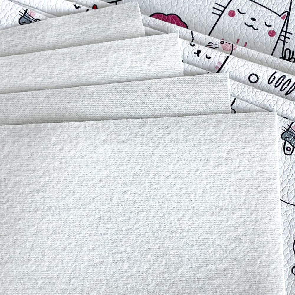 5 Pcs Cute Animals Faux Leather Sheets for Crafts 8.2x11.8 Inch Cartoon Cat Synthetic Leather Sheets for Hair Bow Making Decoration Supplies DIY Handicrafts