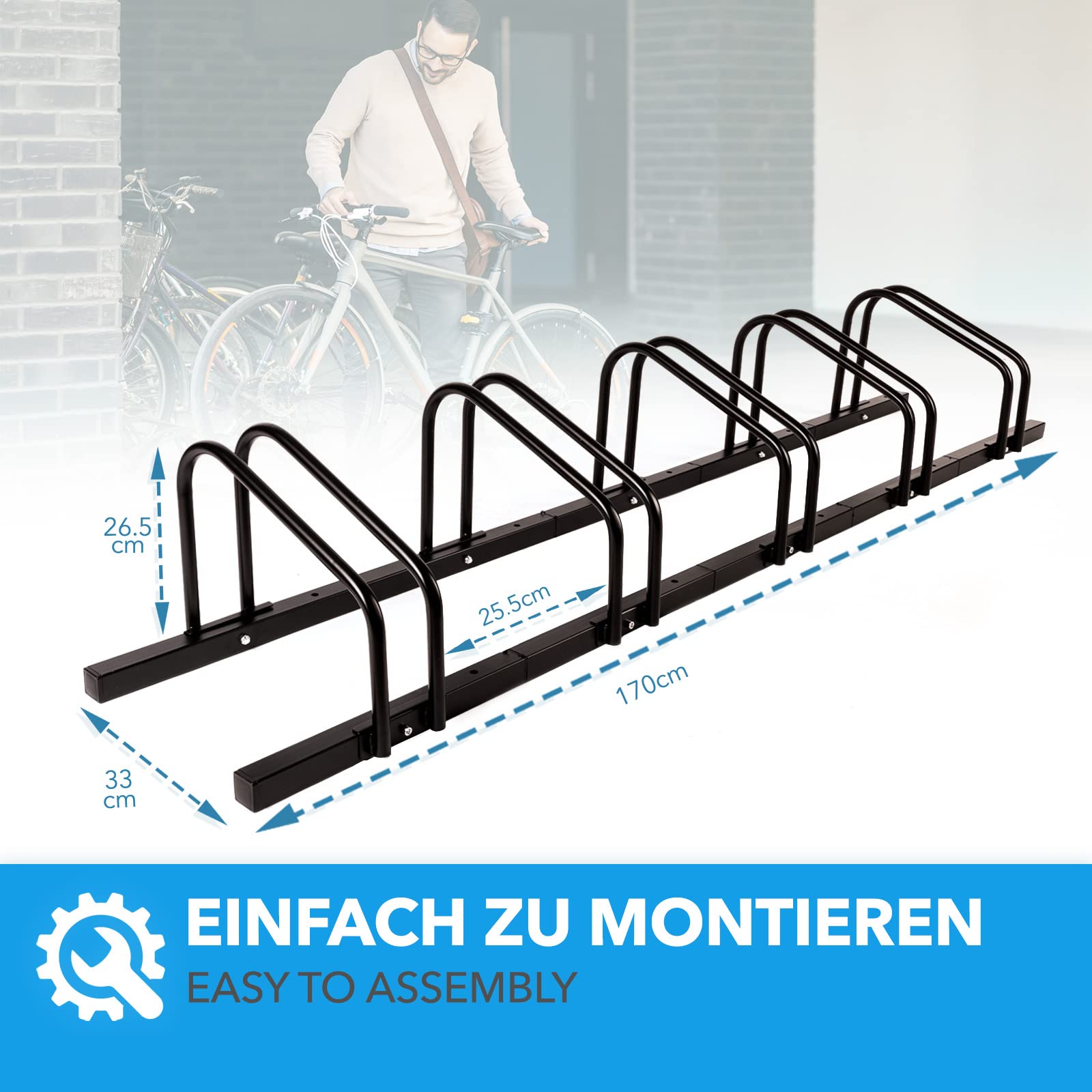 Randaco Râtelier Range vélo, Support de vélo pour 2 vélos, largeur de Randaco Râtelier Range vélo, Support de vélo pour 2 vélos, largeur de