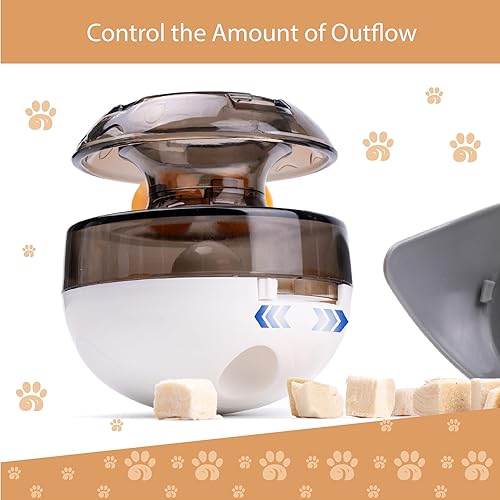 Miniatura 7 de Juguete rompecabezas para gatos, dispensador de comida para mascotas con equilibrio automático, estimulante del cerebro, alimentador lento, juguetes