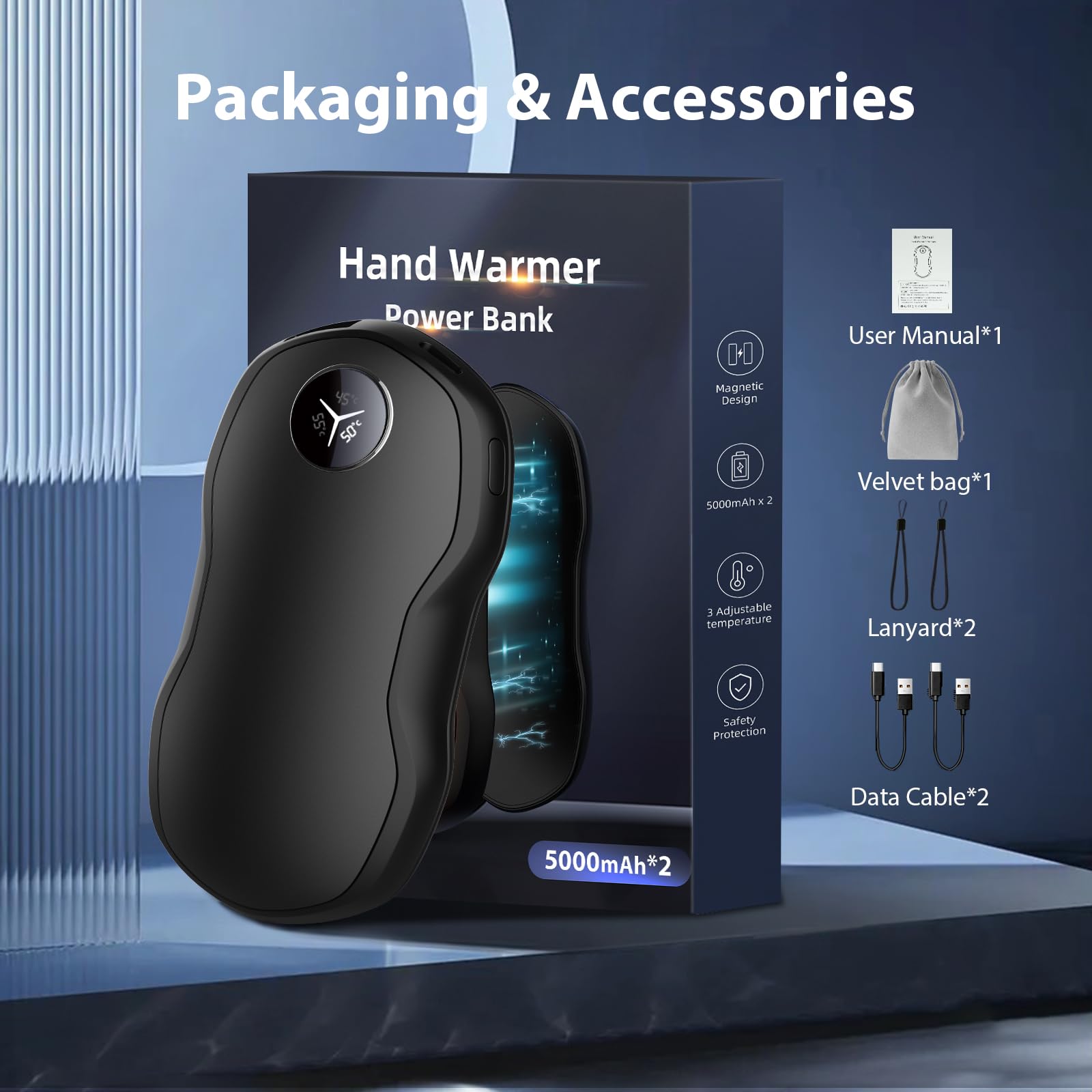 2 Scaldamani Ricaricabili 14000 MAh - Con Livelli Di Calore Regolabili, Per Esterno E Raynaud - Foto 7