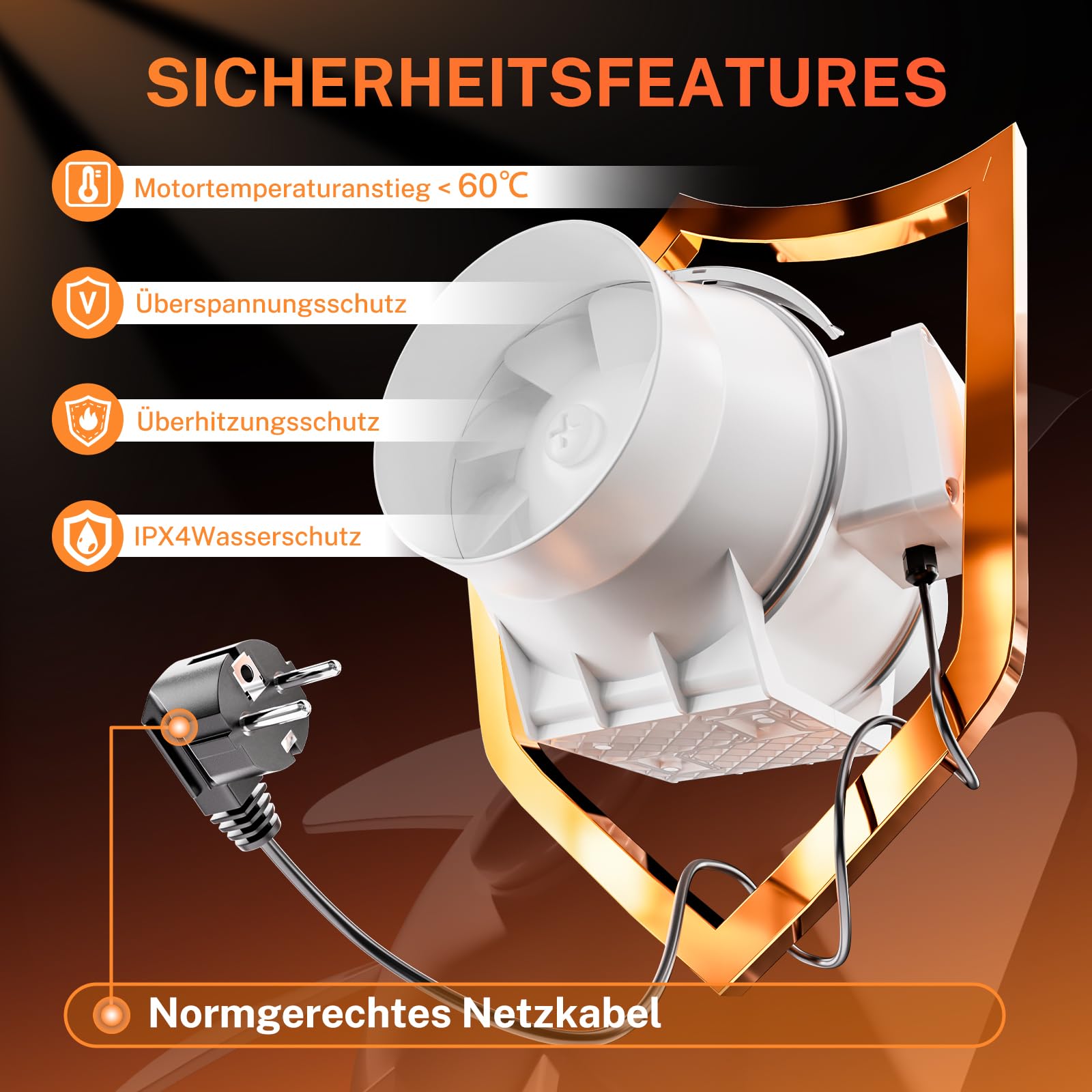 Ventilateur tubulaire 100 mm avec régulateur de vitesse