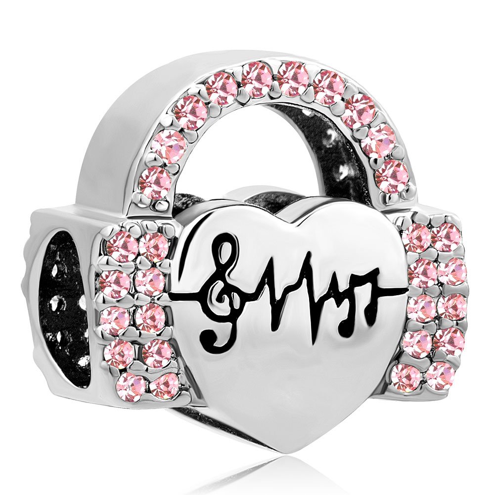 TCHYUNHeart Love Music Notes Melody Charms Headphones Headset Charm Women Girls Beads Compatible with Pandora Charms Bracelets