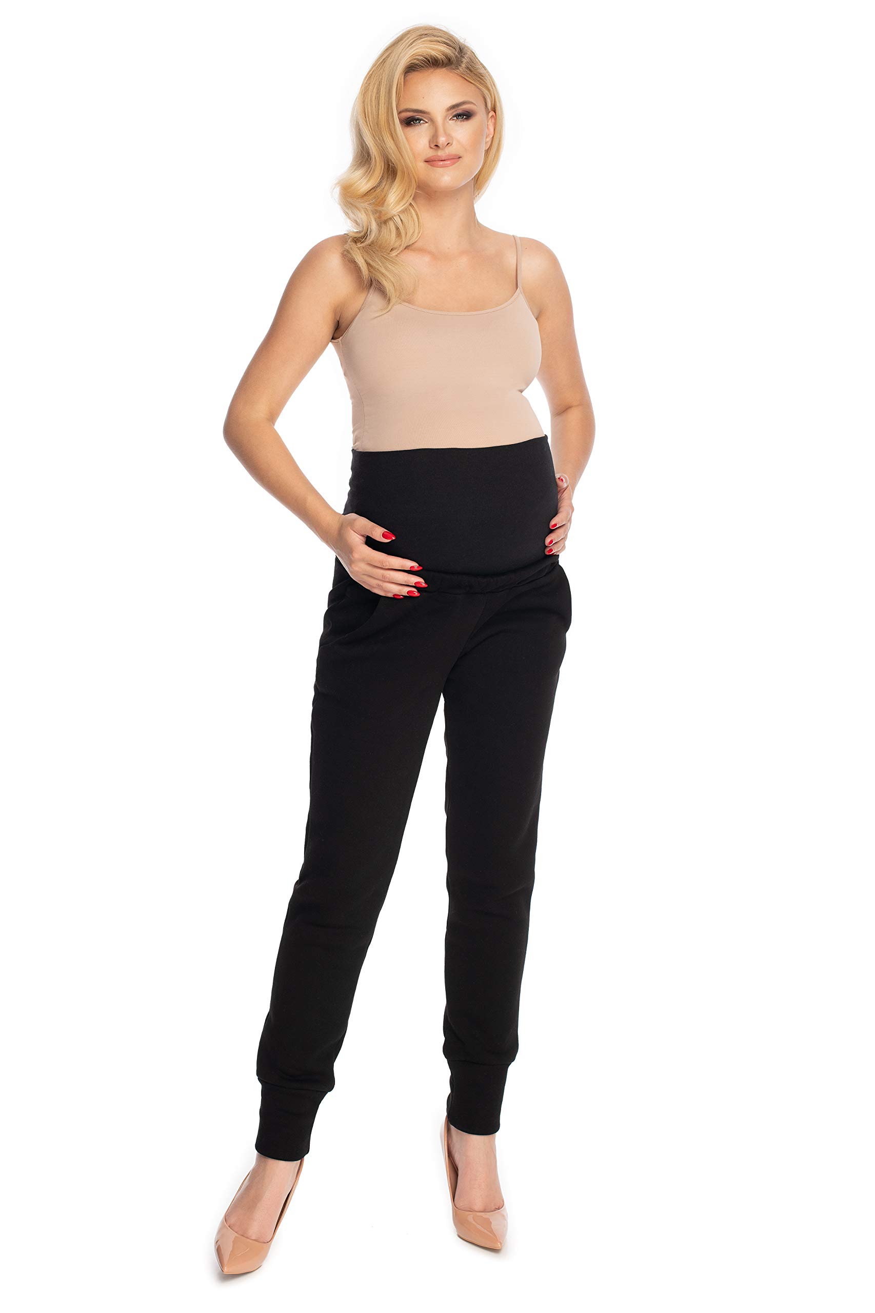 Selente Mummy Love Damen Lange Umstandshose/Umstandsleggins/Umstandstreggins (Made in EU) für die Schwangerschaft mit Bauchband