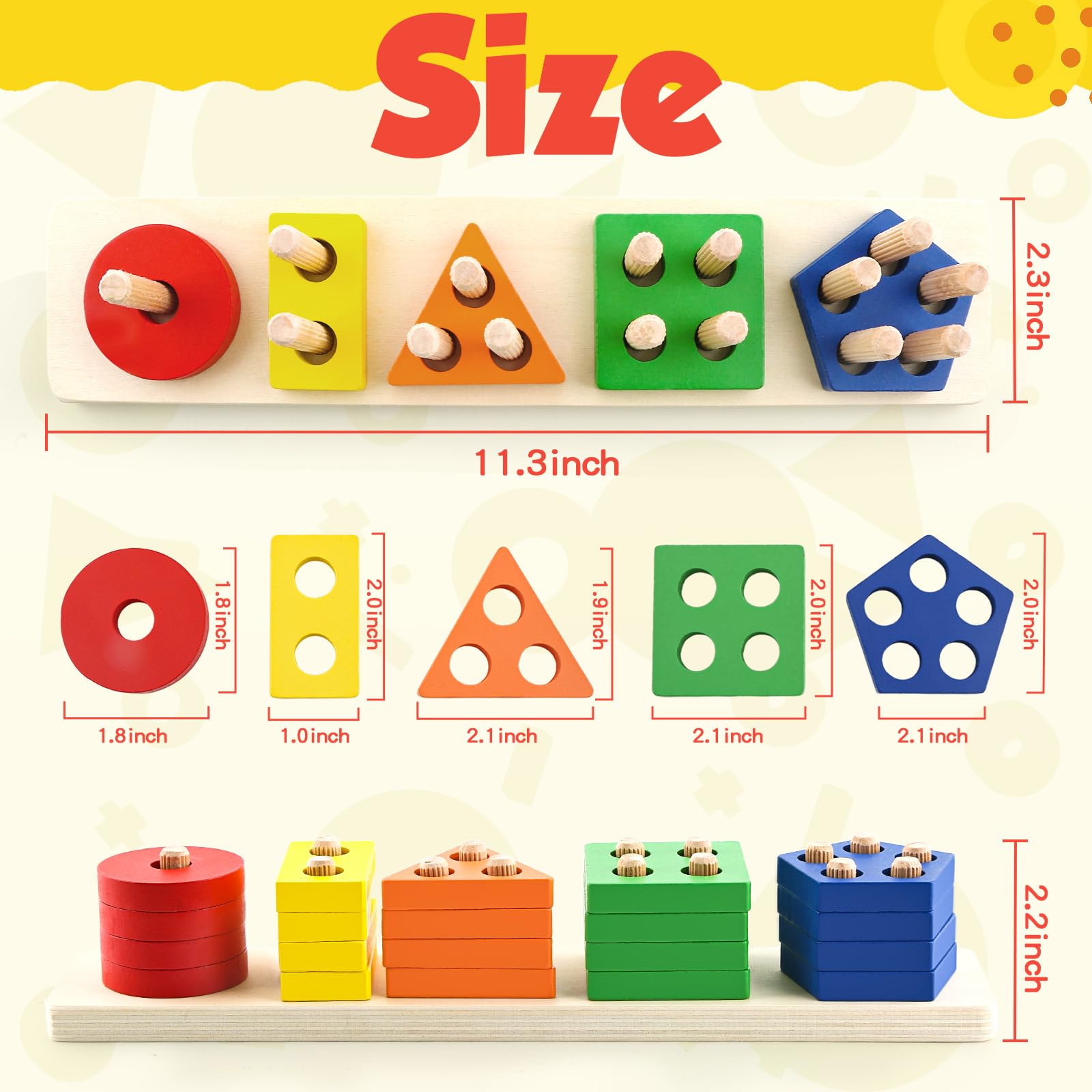 Juguetes Montessori para niños de 1, 2, 3 años, juguetes sensoriales de madera para regalos de cumpleaños de 1 a 3 años, rompecabezas educativos para niños pequeños, cesta de Pascua, juguetes de 2