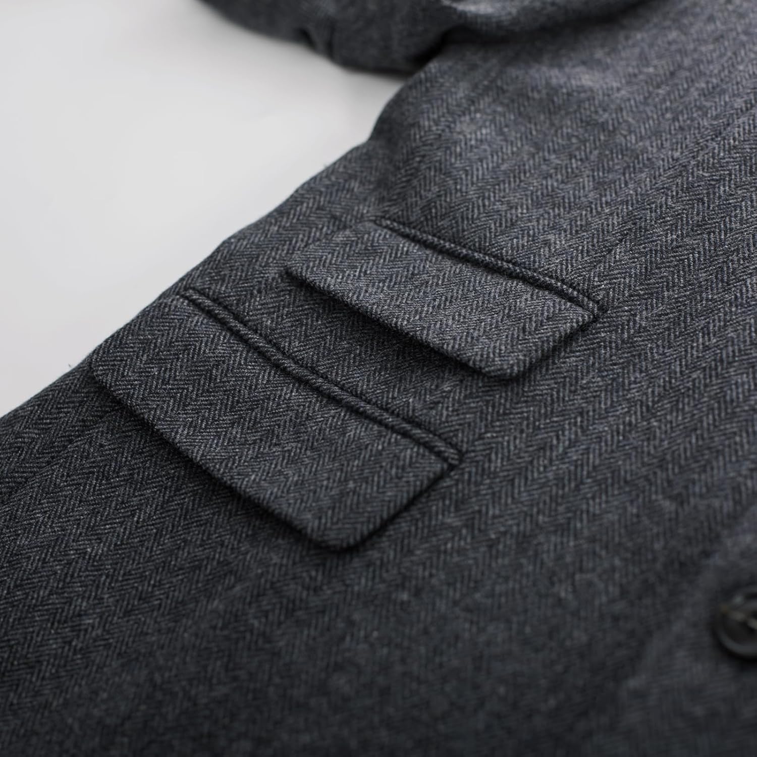 PJ PAUL JONES Men Tweed Blazer Wool Herringbone Sport Coat Jacket Vintage Blazers Suit Jackets - Image 5