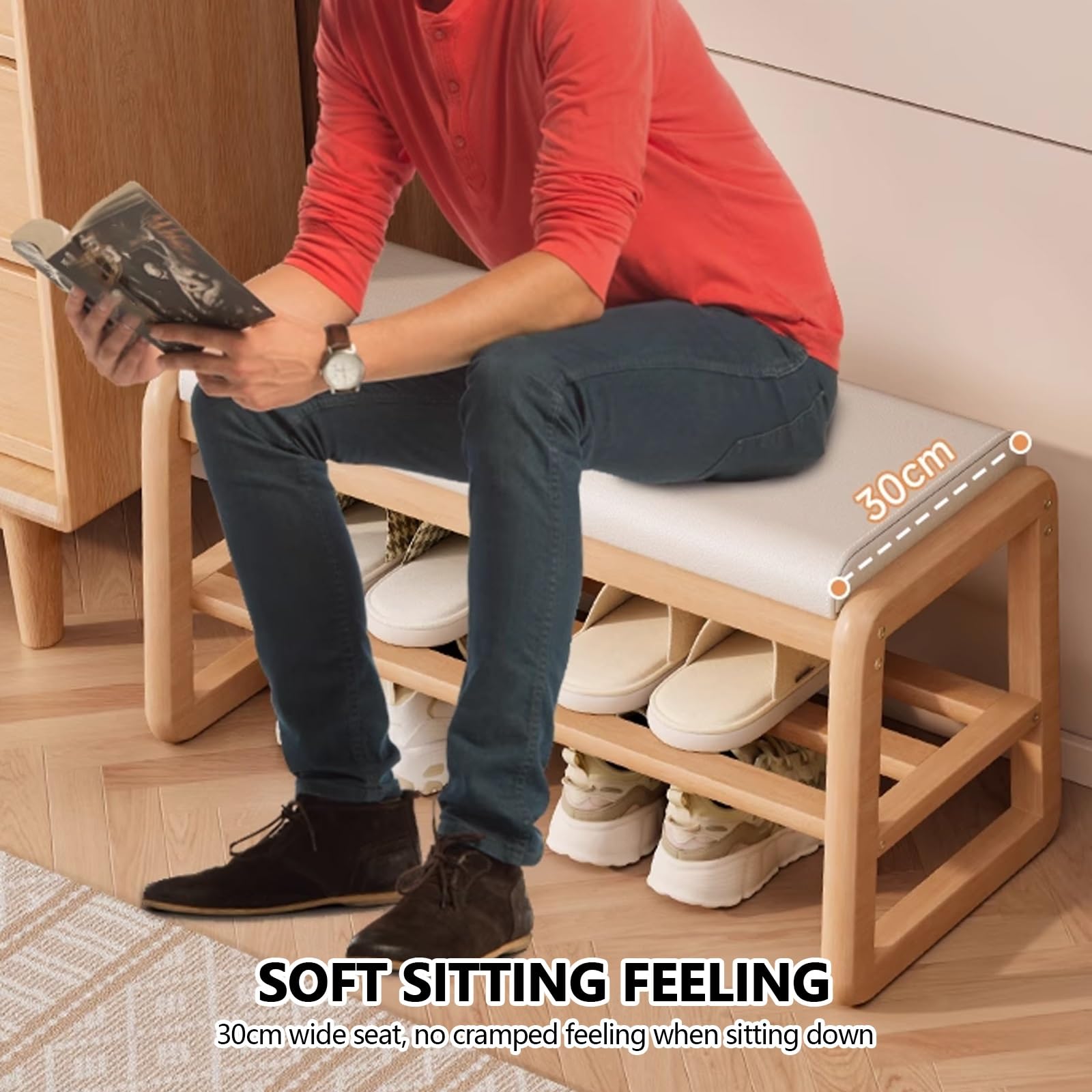 Flur gepolstert schuhbank regal, modern sitzbank mit schuhregal, Eingangsbereich schuhregal mit sitzfläche, Wohnzimmer schuhregal mit sitzbank, Schlafzimmer schuhbank mit sitzfläche, platzsparendes.