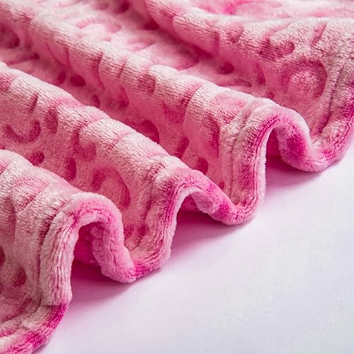 Miniatura 5 de Vessia Manta con estampado de leopardo para sofá, cama, sofá, suave y acogedora manta de guepardo rosa intenso para decoración de todas las