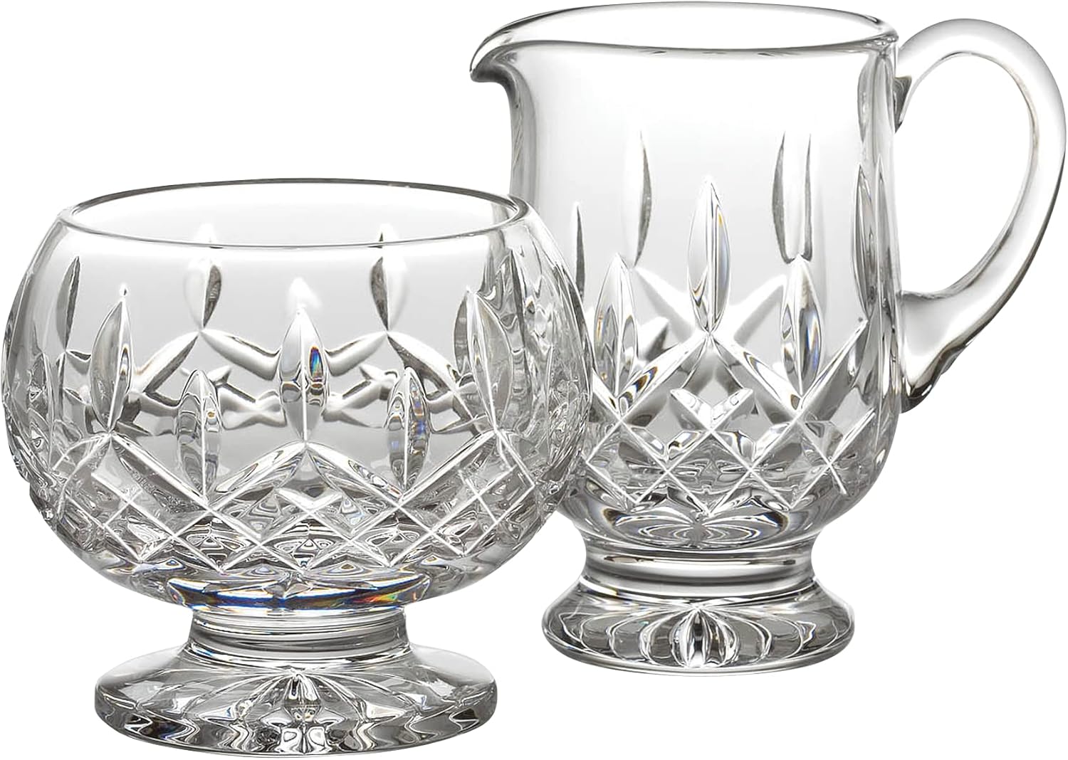 Waterford Lismore Footed Creamer & Sugar Set