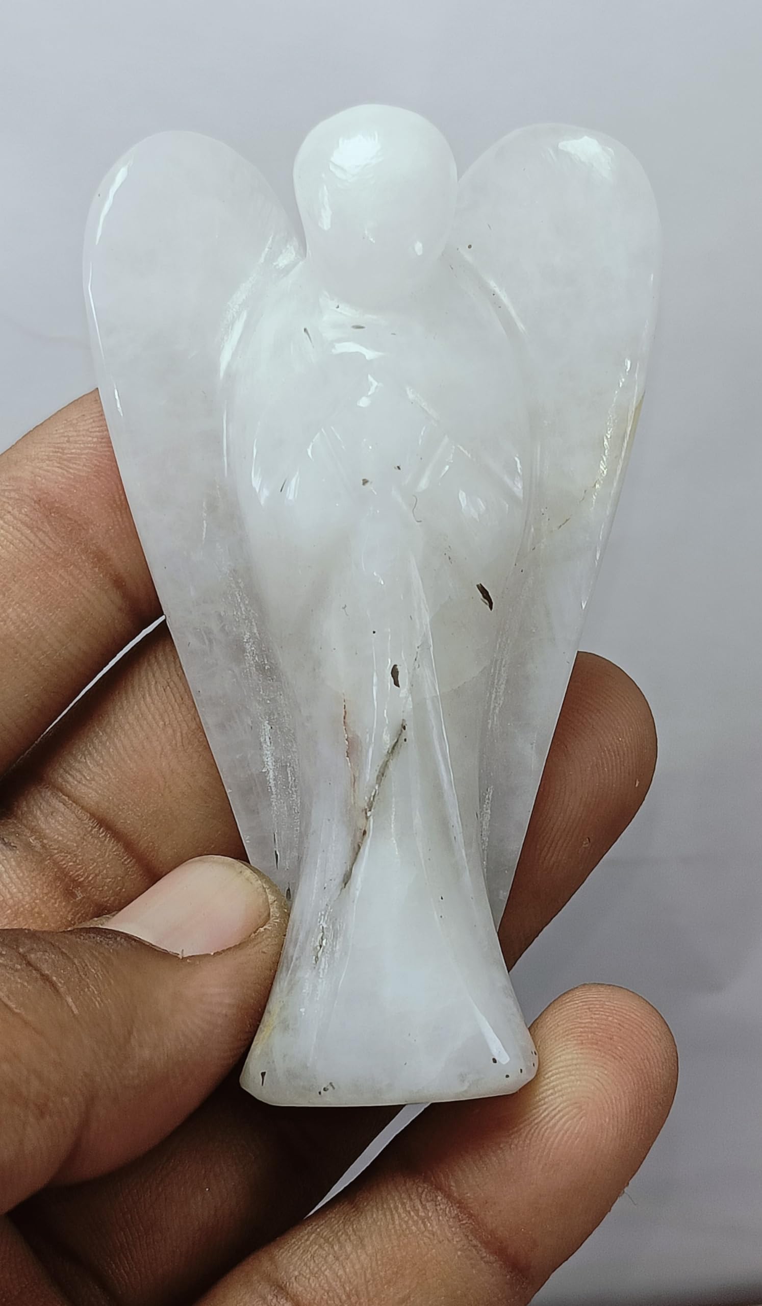 ホワイトジェイド 天使 エンジェル White Jade Stone Angel Chakra Crystal Healing Stone Therapy
