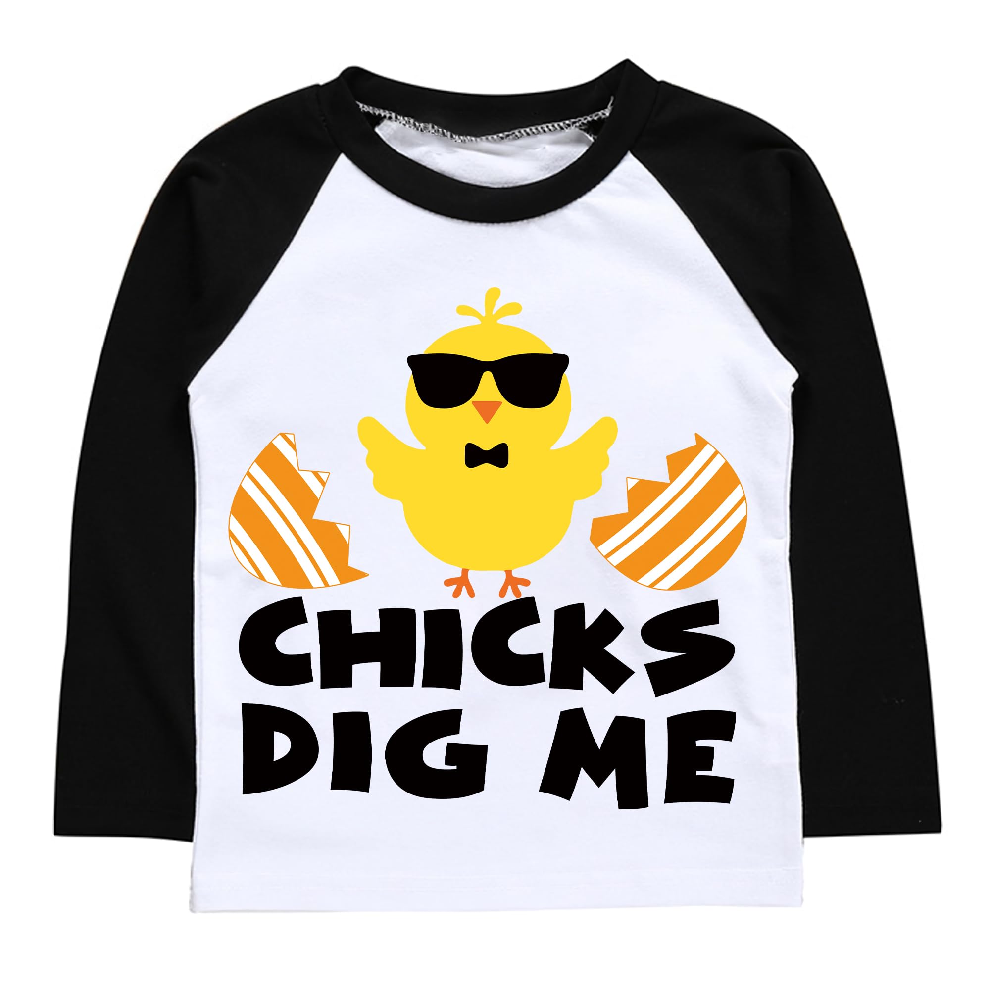 Boys Easter T-Shirt Long Sleeves Raglan Kids Happy Easter Egg Rabbit Truck Bunny Train Chick Top Clothes 2-7 Years