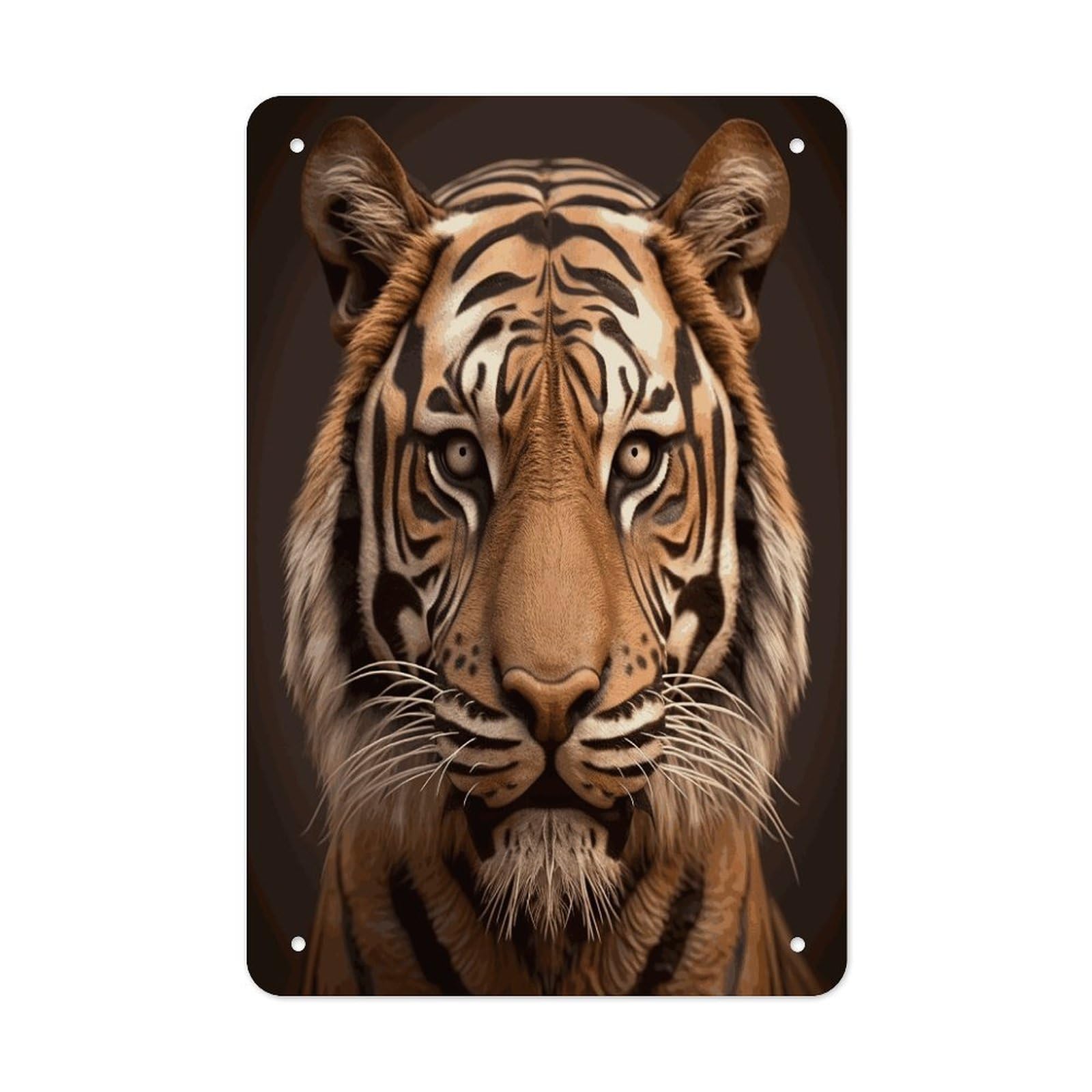 Tiger Head Metal Tin Sign Wall Decor Funny Retro Sign Weatherproof Metal Wall Art for Indoor Or Outdoor Retro Tin Signs for Kitchen Office Home Bar Decor 11.8 X 7.9 Inch