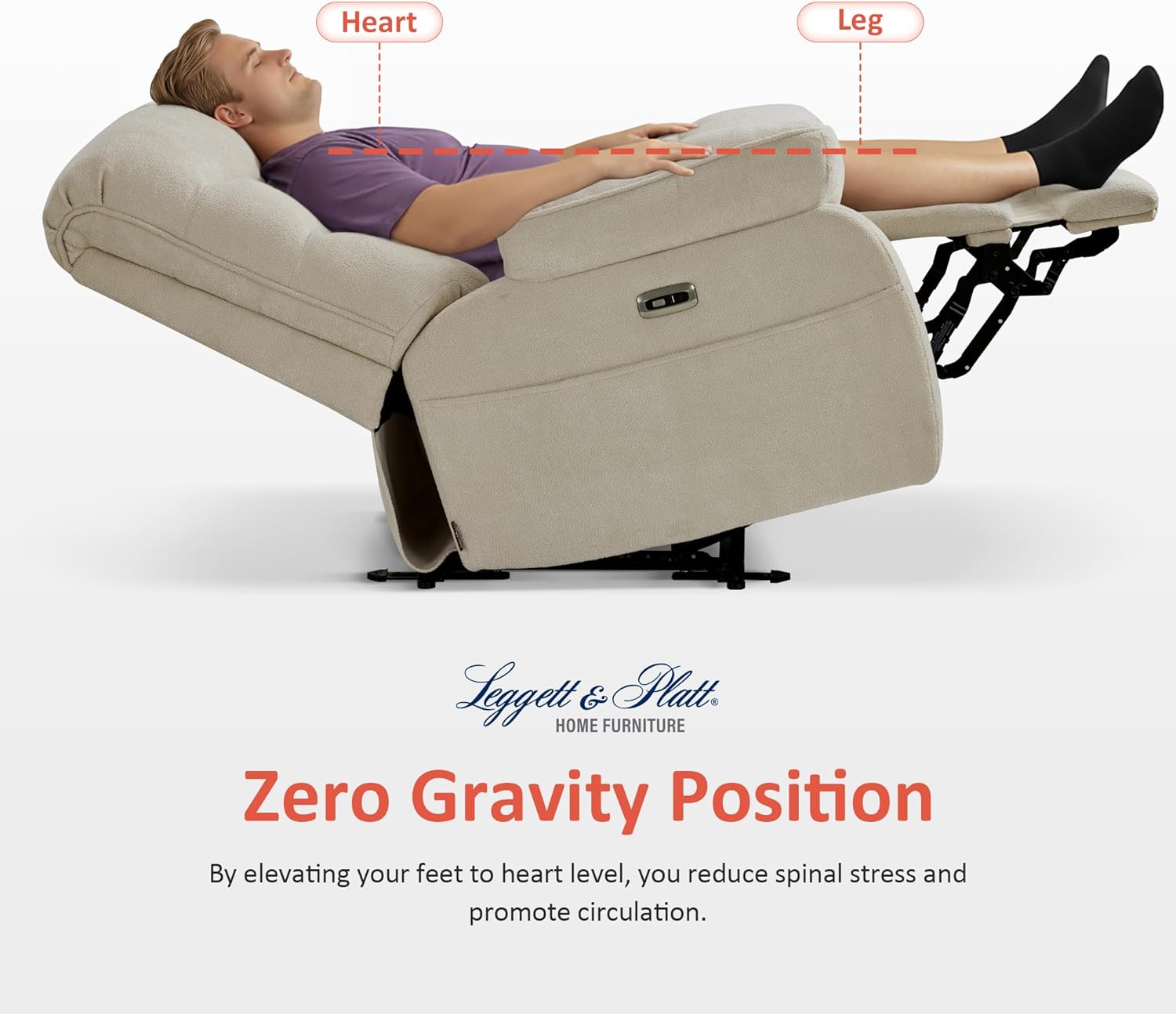 MCombo 27'' Oversized Recliner, Power Recliner Chair for Big and Tall, Zero Gravity Recliner with USB Charge Ports, Side Pockets, for Living Room, Fabric PR677 (Beige)