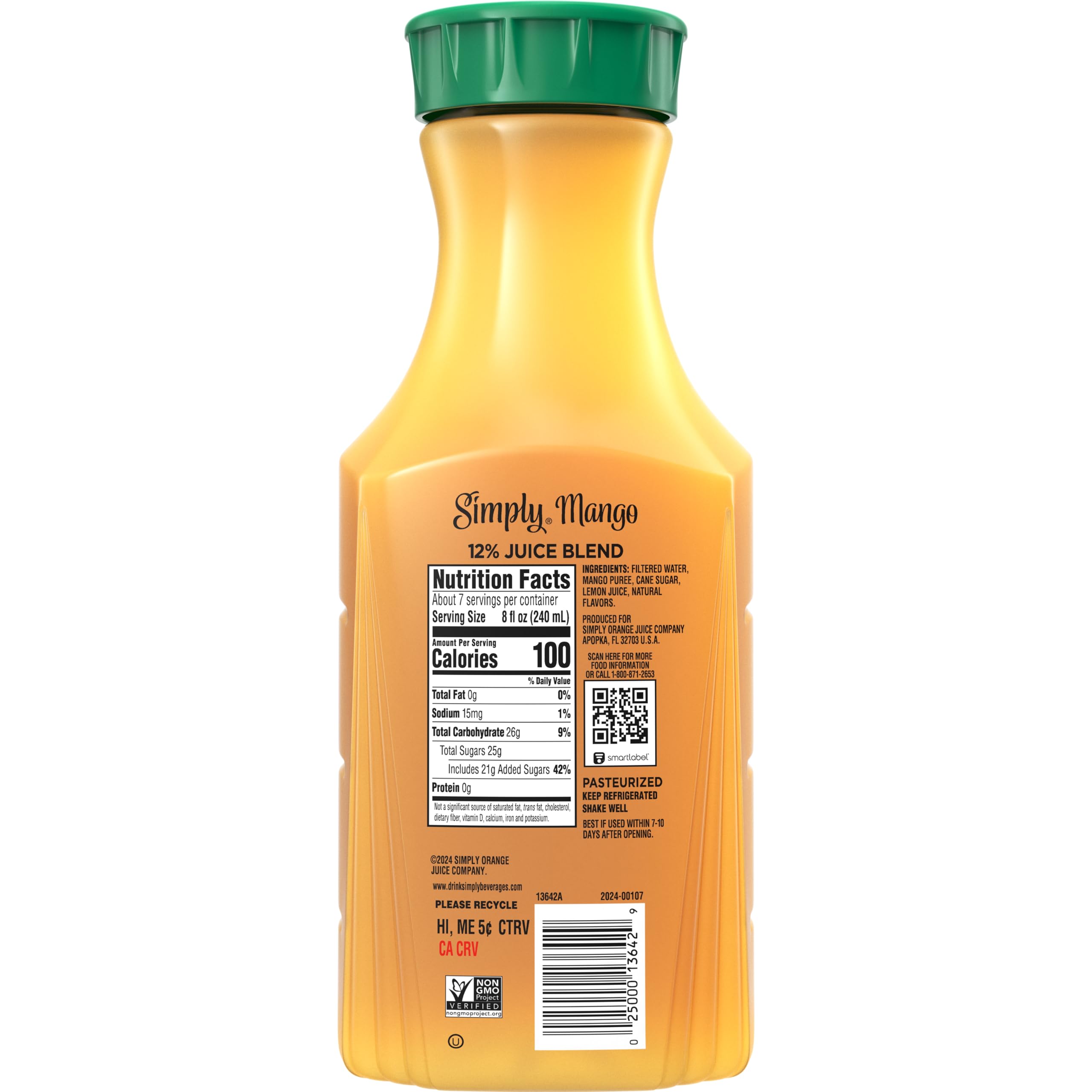 SIMPLY MANGO JUICE DRINK 52oz